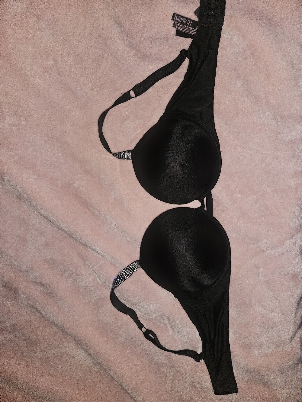 Black Women's push up Bra with Decorative Straps